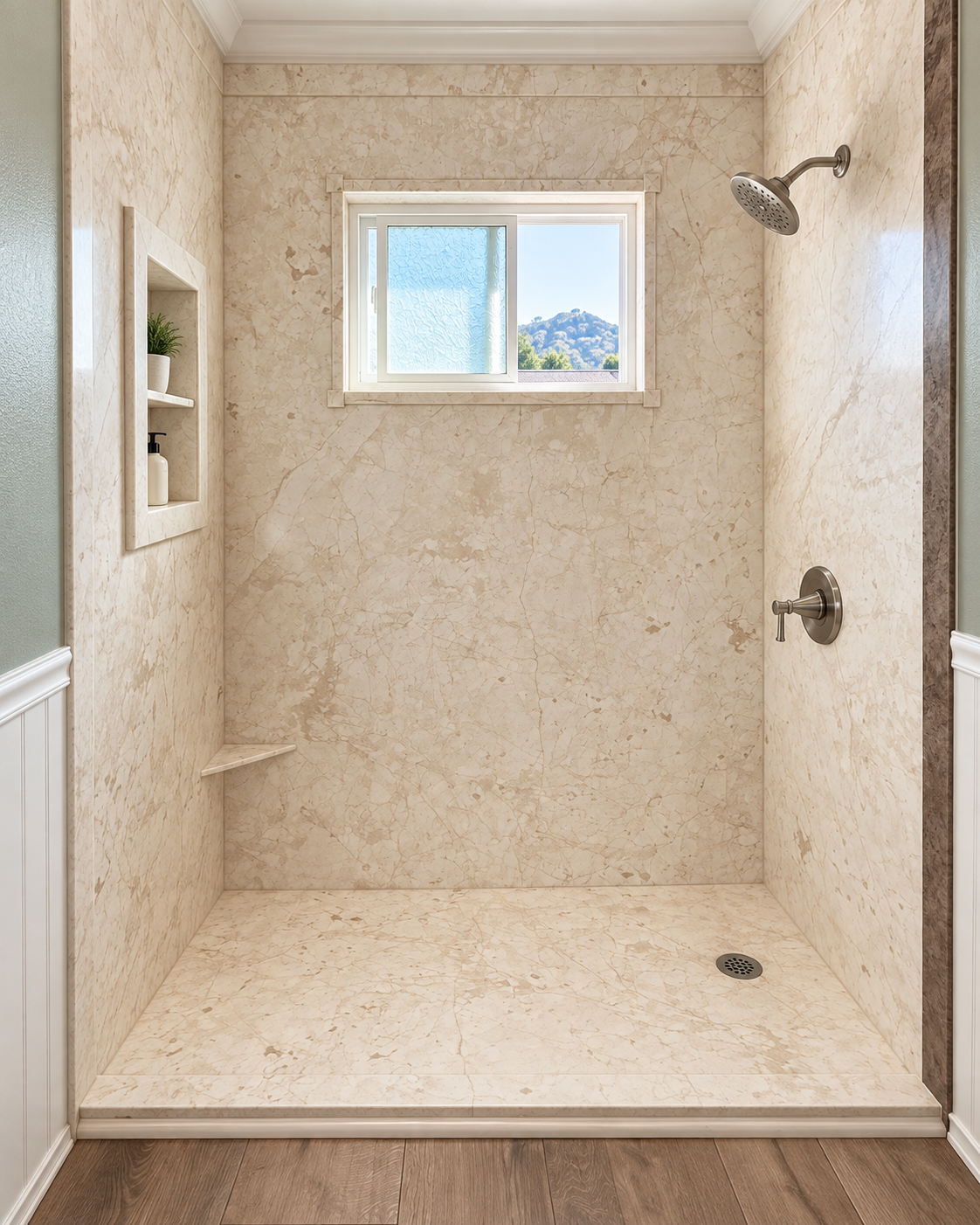 Upgraded shower system